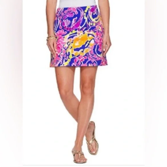 Lilly Pulitzer Marigold Skort Brilliant Blue Catch and Release size 12 NWT
